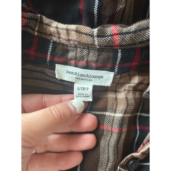 BeachLunchLounge Brown, Black and Red Plaid Top - Picture 5 of 5